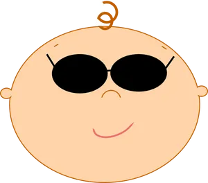 Cool Cartoon Baby With Sunglasses PNG image