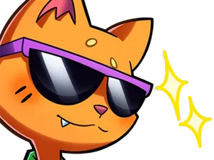 Cool_ Cat_with_ Sunglasses_ Vector PNG