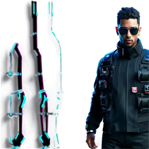 Cool Guy In Cyberpunk Style PNG 06252024 PNG