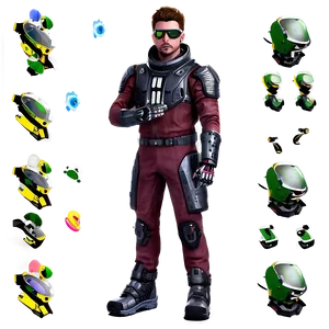 Cool Guy In Sci-fi Outfit Png 06252024 PNG image