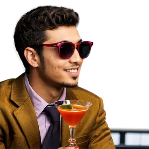 Cool Guy With A Cocktail Png 80 PNG image