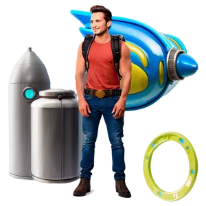 Cool Guy With A Jetpack PNG Ajs
