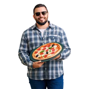 Cool Guy With A Pizza PNG 06252024