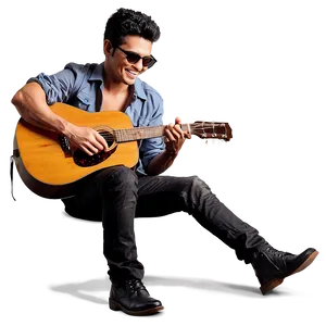 Cool Guy With Guitar PNG 06252024