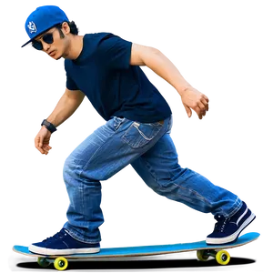 Cool Guy With Skateboard PNG Iip74 PNG