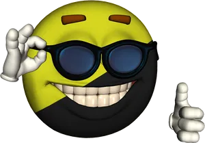 Cool Laughing Emojiwith Sunglasses PNG image