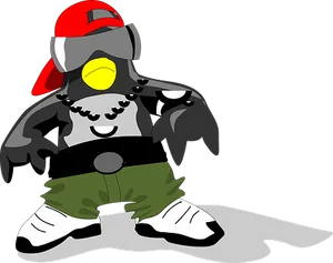Cool Penguin Cartoon Character