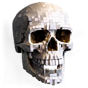 Cool Pixelated Skull PNG 06242024