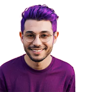 Cool Purple Hair Dude PNG Ohk