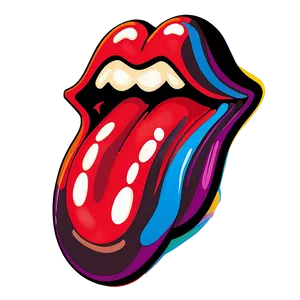 Cool Rolling Stones Tongue Graphic Png 06292024 PNG image