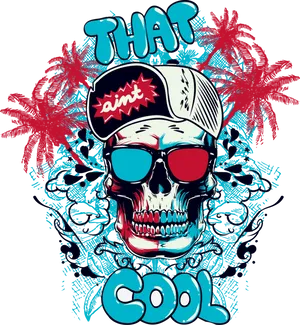 Cool Skullwith Capand Sunglasses PNG image