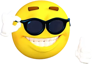 Cool Smiling Emoji With Sunglasses PNG image