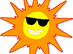 Cool Smiling Sun Transparent Background PNG image