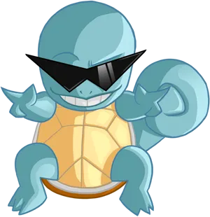 Cool Squirtle With Sunglasses PNG image