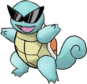 Cool Squirtlewith Sunglasses PNG image