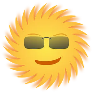 Cool Sun Emoji Illustration PNG image