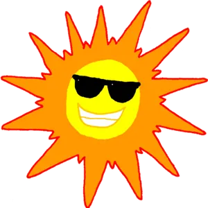 Cool Sun With Sunglasses Transparent Background PNG image