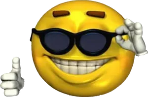 Cool Sunglasses Emoji Thumbs Up PNG image