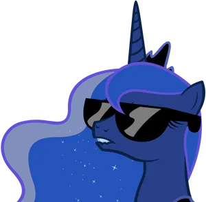 Cool Unicorn Ponywith Sunglasses PNG image