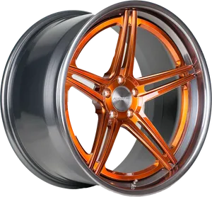 Copper Finish Alloy Wheel PNG image