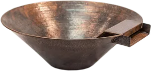 Copper Mixing Bowlwith Handle PNG image