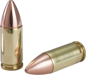 Copper Tipped Bullet Cartridge PNG image