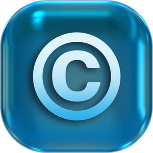 Copyright Icon Blue Glossy PNG image