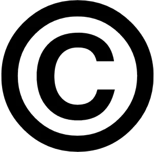 Copyright Symbol Blackand White PNG image