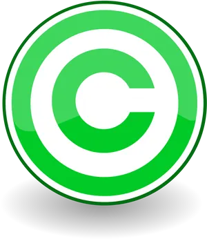 Copyright Symbol Green Circle PNG image