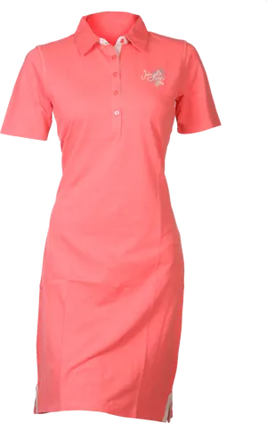 Coral Polo Dress Shirt PNG image