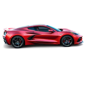 Coral Red Corvette C8 PNG 12