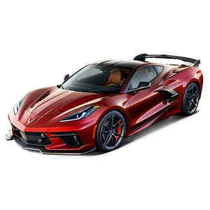 Coral Red Corvette C8 Png Cnh PNG image