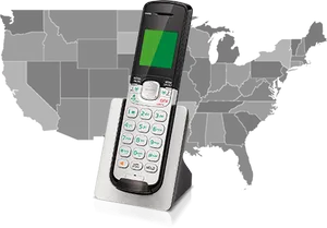 Cordless Phone U S A Map Background PNG