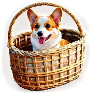 Corgi In Basket PNG 05212024 PNG