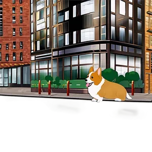 Corgi In The City Png 05212024 PNG image