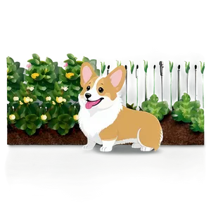 Corgi In The Garden PNG 71
