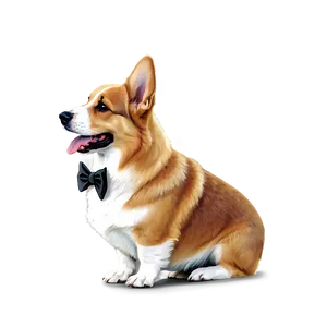 Corgi With Bowtie Png 05212024 PNG image