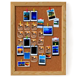 Cork Board Photo Collage PNG 06202024