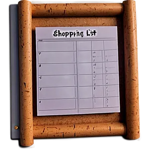 Cork Board Shopping List Organizer Png 06202024 PNG image