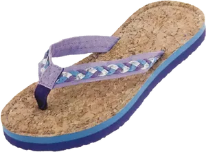 Cork Sole Flip Flop PNG image