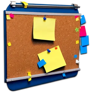 Corkboard With Sticky Notes PNG Khd