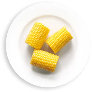 Corn Cobson White Plate PNG image