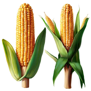 Corn Stalk With Corn PNG Plp