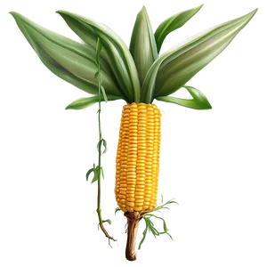 Corn Stalk With Roots PNG Vwb