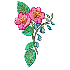 Corner Flower Embroidery Design PNG Gob PNG