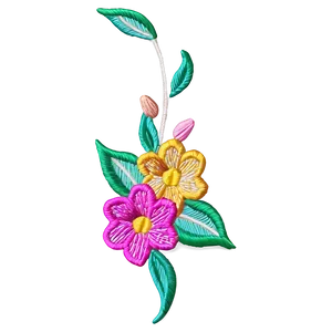 Corner Flower Embroidery Design PNG Uqm PNG