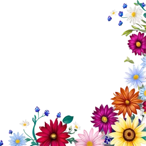Corner Flower Mural PNG 69