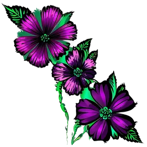 Corner Flower Silhouette PNG 25