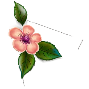 Corner Flower Sketch PNG 49