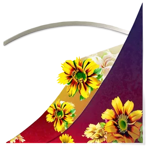 Corner Flower Vignette PNG 41